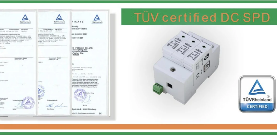 TUV certified Class II DC Surge Arrester supplier FV20C/3-1000PVS