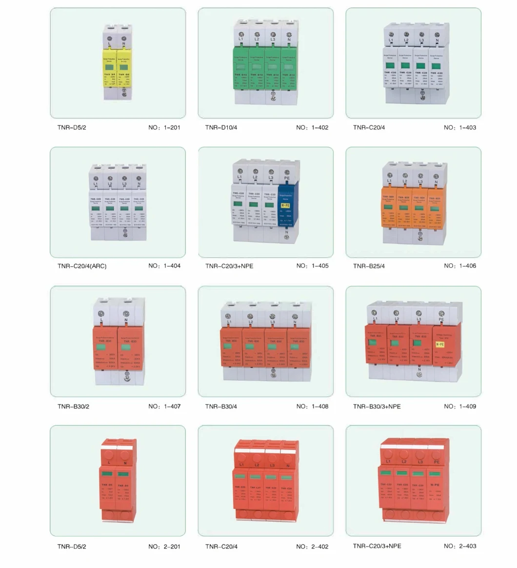 Solar DC SPD Dps 20ka 2p 3p AC SPD Surge Protective Device 800V 1000V 1200V 1500V